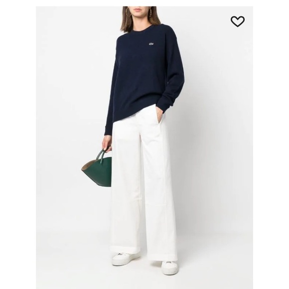 Lacoste Logo Patch Crew Neck Sweater - Picture 2 of 9